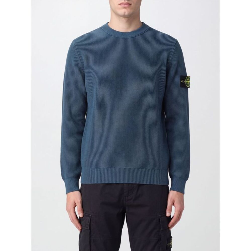 Stone Island Men Stone Island Slim Fit Cotton Crew-Neck Jumper With Compass Logo